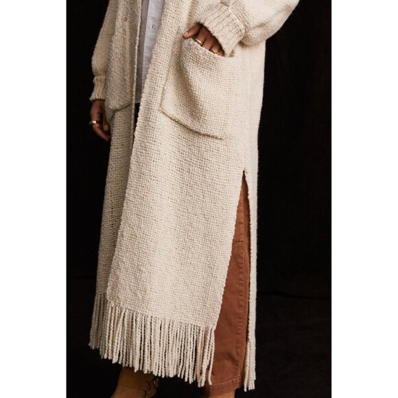 Anthropologie Manos Del Uruguay Fringed Duster Cardigan One Size - Picture 3 of 11